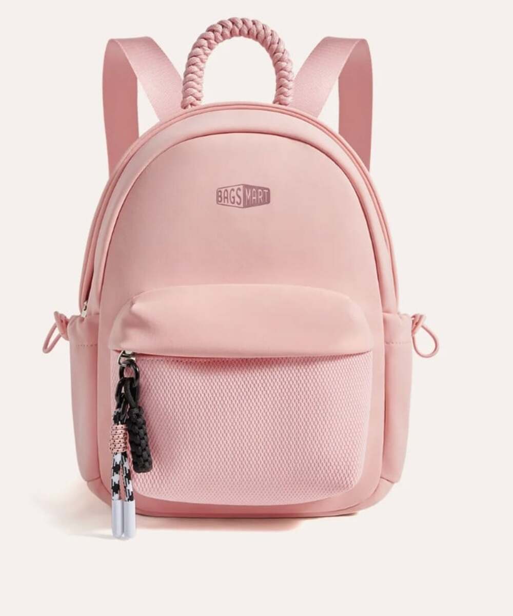 BAGSMART Blush Pink Quilted Mini Backpack with Mesh water resistant NWT